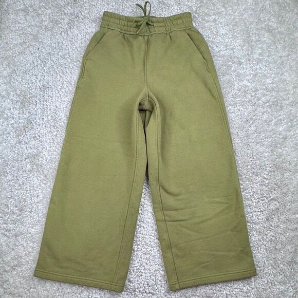 Lululemon Loungeful High Rise Wide Leg Crop Sweatpant Bronze Green - Picture 2 of 10
